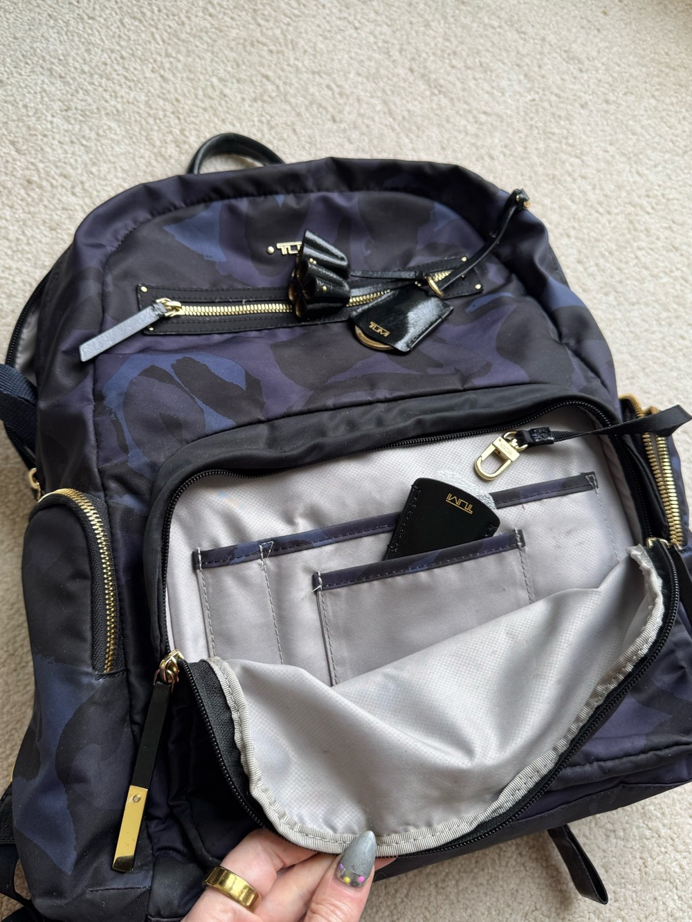 TUMI Voyageur Carson Laptop Backpack 15 Inch Computer Bag for Women Lily Indigo - Picture 8 of 15
